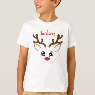 Niedliche Rentiere mit Namen Weihnachten T-Shirt