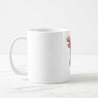Niedliche Rentiere mit Scarf Weihnachten Kaffeetasse