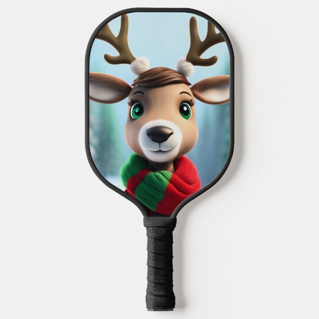 Niedliche Rentiere Pickleball Schläger (Vorderseite)
