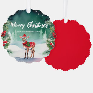 Niedliche Rentiere Weihnachtsfeier Kinder Ornament Karte