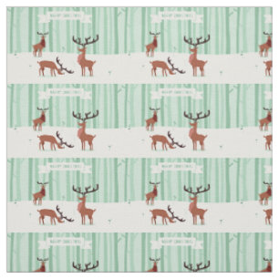 Niedliche Rentiere Weihnachtsstoffe Stoff