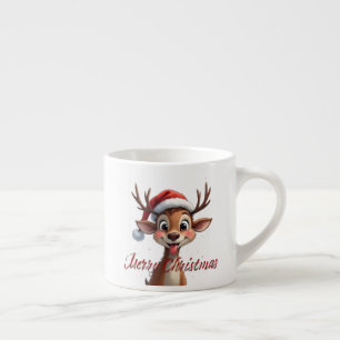 Niedliche Rentiere wünscht frohe Weihnachten Espressotasse