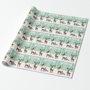 Niedliche Rentiers Weihnachtsverpackung Geschenkpapier