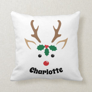 Niedliche Rentierwand   Personalisierte Weihnachts Kissen