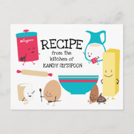 Niedliche Retro Backzutaten Rezept Karte