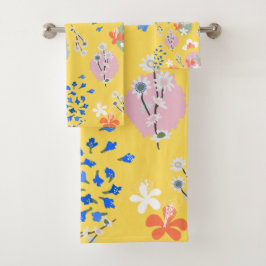 Niedliche Retro-Blume Badhandtuch Set