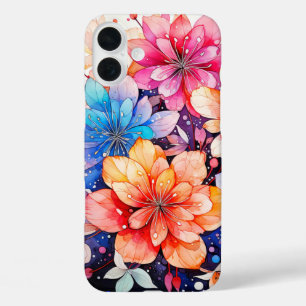 Niedliche Retro-Blume iPhone 16 Plus Hülle