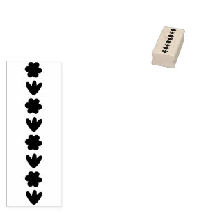 Niedliche Retro-Blume-Silhouetten Gummistempel