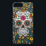 Niedliche Retro-Blume Zuckerhut iPhone 8 Plus/7 Plus Hülle<br><div class="desc">Farbenfrohe niedliche Retro-Blumenzucker Schädel.</div>