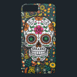 Niedliche Retro-Blume Zuckerhut iPhone 8 Plus/7 Plus Hülle<br><div class="desc">Farbenfrohe niedliche Retro-Blumenzucker Schädel.</div>