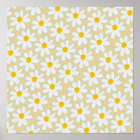 Niedliche Retro Boho Daisy Muster Kunstdruckerei