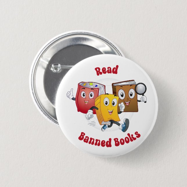 Niedliche Retro-Bücher - Bücher lesen Button (Vorne & Hinten)