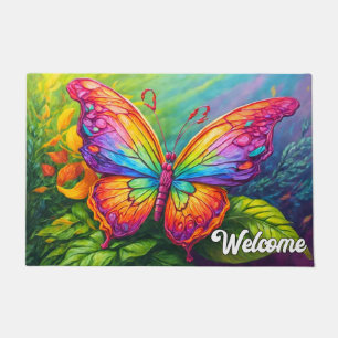 Niedliche Retro Butterfly Kunst Fußmatte