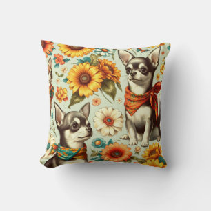 Niedliche Retro Chihuahua Illustration Kissen