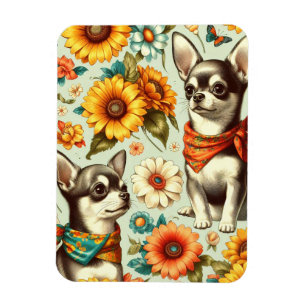 Niedliche Retro Chihuahua Illustration Magnet