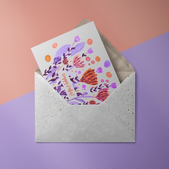 Niedliche Retro-Doodle-Blume Osterkarte Feiertagskarte (Von Creator hochgeladen)