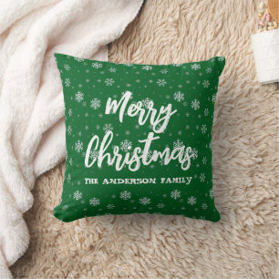 Niedliche Retro-Familie Weihnachten Kissen