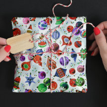 Niedliche Retro-farbige Ornamente Weihnachtsweiß