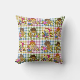Niedliche Retro-Farbpatchwork Karierte Kinderdusch Kissen