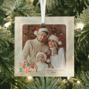 niedliche Retro-Freunde Familienfeier Ornament Aus Glas