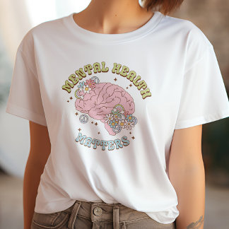 Niedliche Retro-Mental Health-Materie T-Shirt