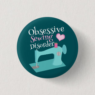 Niedliche Retro-Nähmaschine Seamstress Button