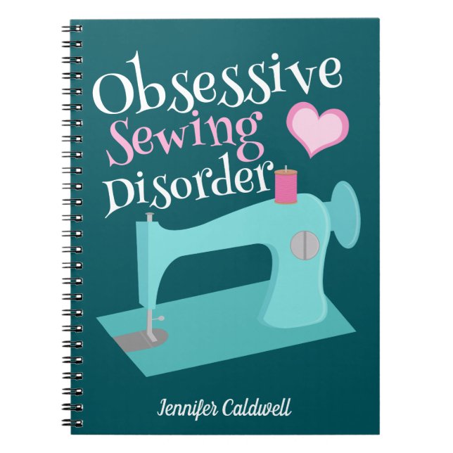 Niedliche Retro-Nähmaschine Seamstress Notizblock (Vorderseite)