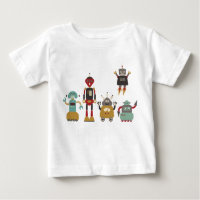 Niedliche Retro Roboter Kids T - Shirt