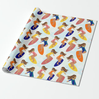 Niedliche Retro Sommer Surfer Muster Geschenkpapier