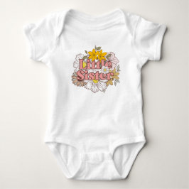 Niedliche Retro-Stil kleine Schwester Sibling Blum Baby Strampler