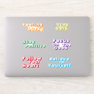 Niedliche Retro-Typografie mit positiver Dynamik u Aufkleber