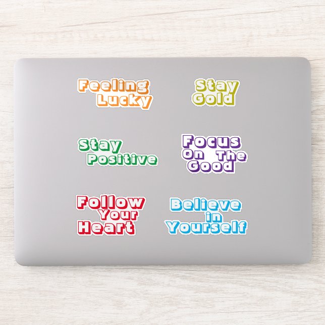 Niedliche Retro-Typografie mit positiver Dynamik u Aufkleber (Computer)