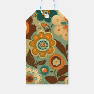Niedliche Retro-Vintage Blume Geschenkanhänger