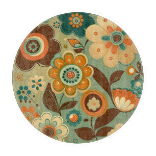 Niedliche Retro-Vintage Blume Schneidebrett