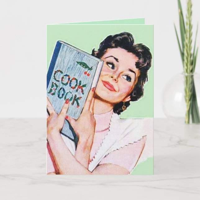 niedliche Retro-Vintage Kochdame verleiht Gefühl (Vorderseite)
