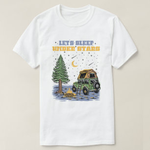 Niedliche Retro-Wanderlust schlafen wir unter Ster T-Shirt