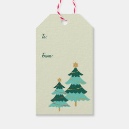 Niedliche Retro Weihnachtsbaumen hängen Geschenkanhänger