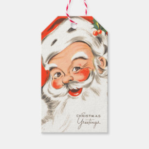 Niedliche Retro Weihnachtsmann-Geschenk-Umbauten Geschenkanhänger