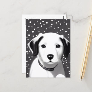 Niedliche Retro-Welpe Postkarte