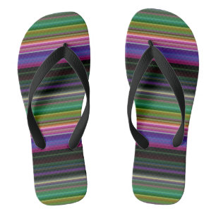 Niedliche Retrofarbenstreifen Flip Flops