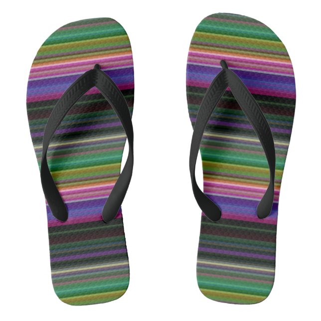 Niedliche Retrofarbenstreifen Flip Flops (Fußbett)