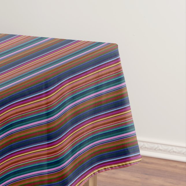 Niedliche Retrofarbenstreifen Tischdecke (Beispiel)