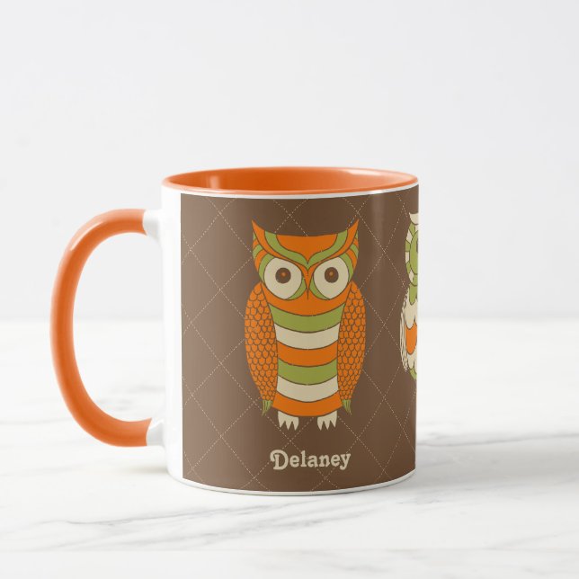 Niedliche Retroschalen Personalisiert Tasse (Links)