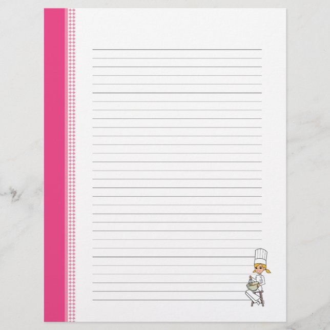 Niedliche Rezept-Seiten für Küchenbinder (Vorderseite)