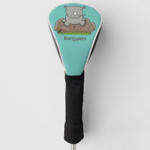 Niedliche Rhino-Cartoon-Abbildung Golf Headcover