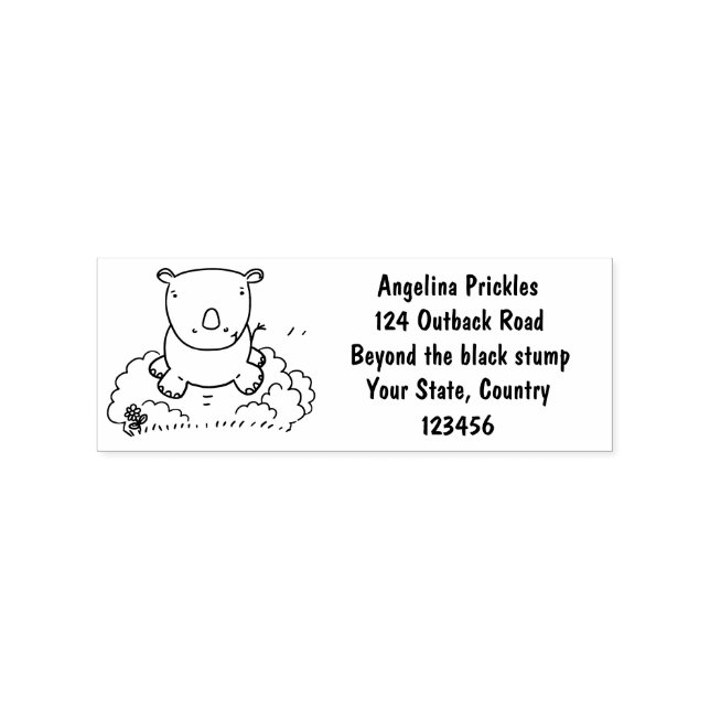 Niedliche Rhino-Cartoon-Abbildung Gummistempel (Prägung)