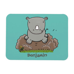 Niedliche Rhino-Cartoon-Abbildung Magnet