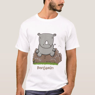 Niedliche Rhino-Cartoon-Abbildung T-Shirt