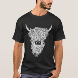 Niedliche Rinder aus schwarzen und weißen Emo T-Shirt