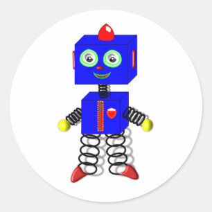 Niedliche Robot Cake Toppers/Stickers Runder Aufkleber